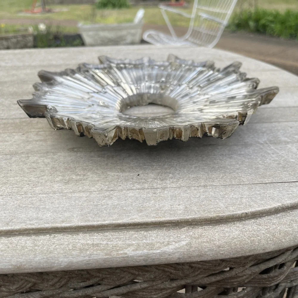 Vintage Mirror Glass Starburst 3 Hole 10
